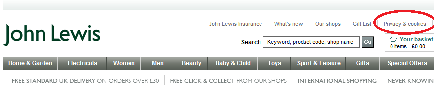 privacy policy john lewis