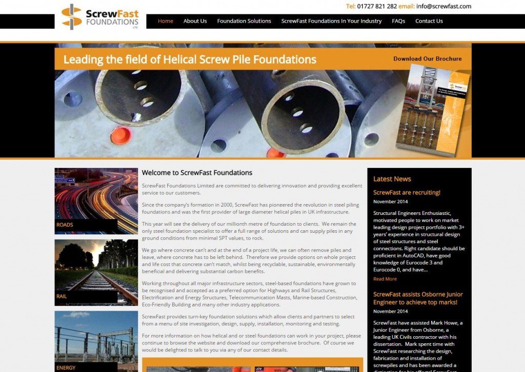 construction industry website design