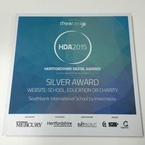 Hertfordshire Digital Awards 2015, Innermedia's Silver Award for Best Website in School, Education and Charity.