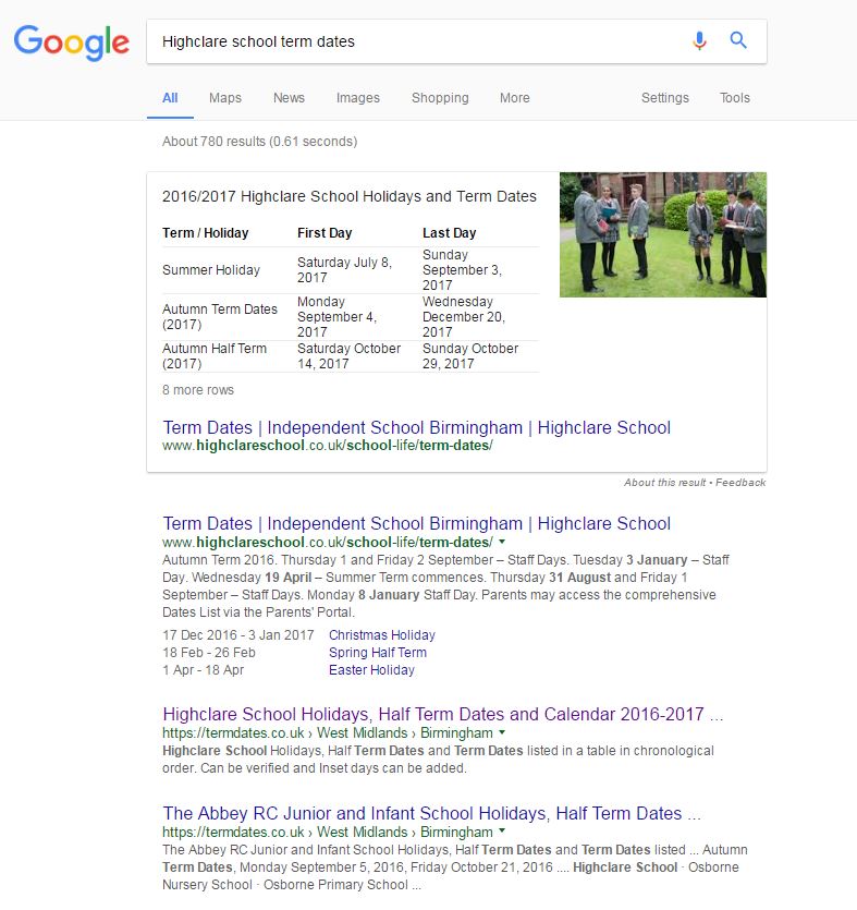 school-featured-snippet-google